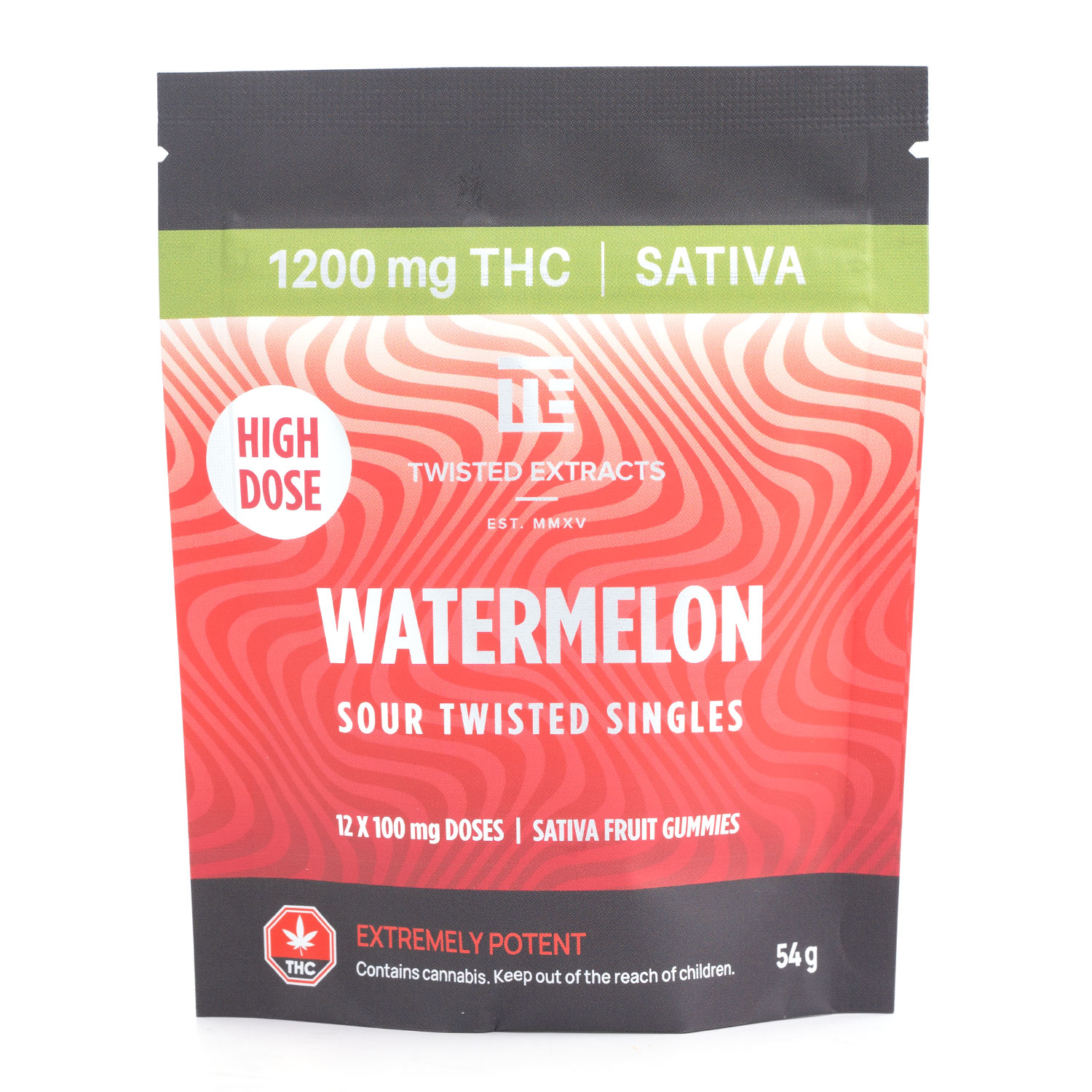 Twisted Extracts Watermelon High Dose Twisted Singles Sativa (1200mg THC)